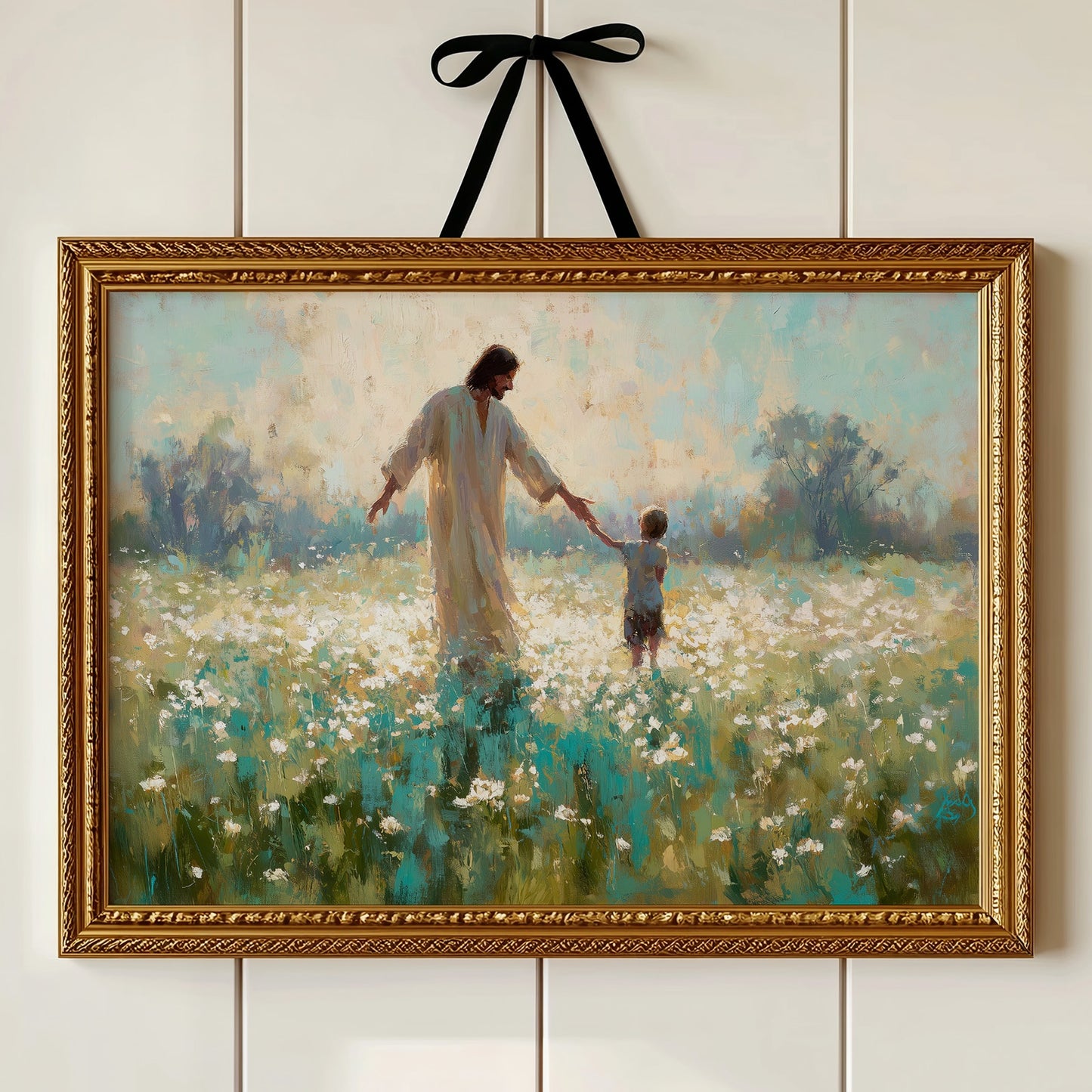 Ethereal Guidance Through Wildflower Fields