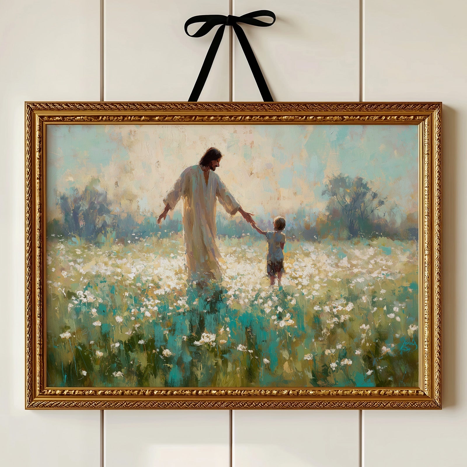Ethereal Guidance Through Wildflower Fields