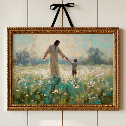 Ethereal Guidance Through Wildflower Fields