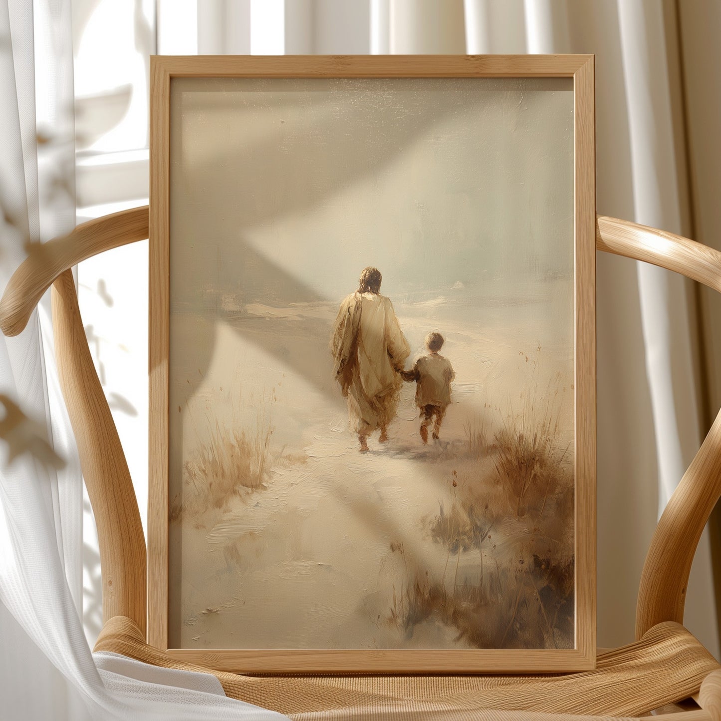 Ethereal Journey Through Amber Mist