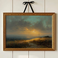 Solitary Cross At Golden Horizon