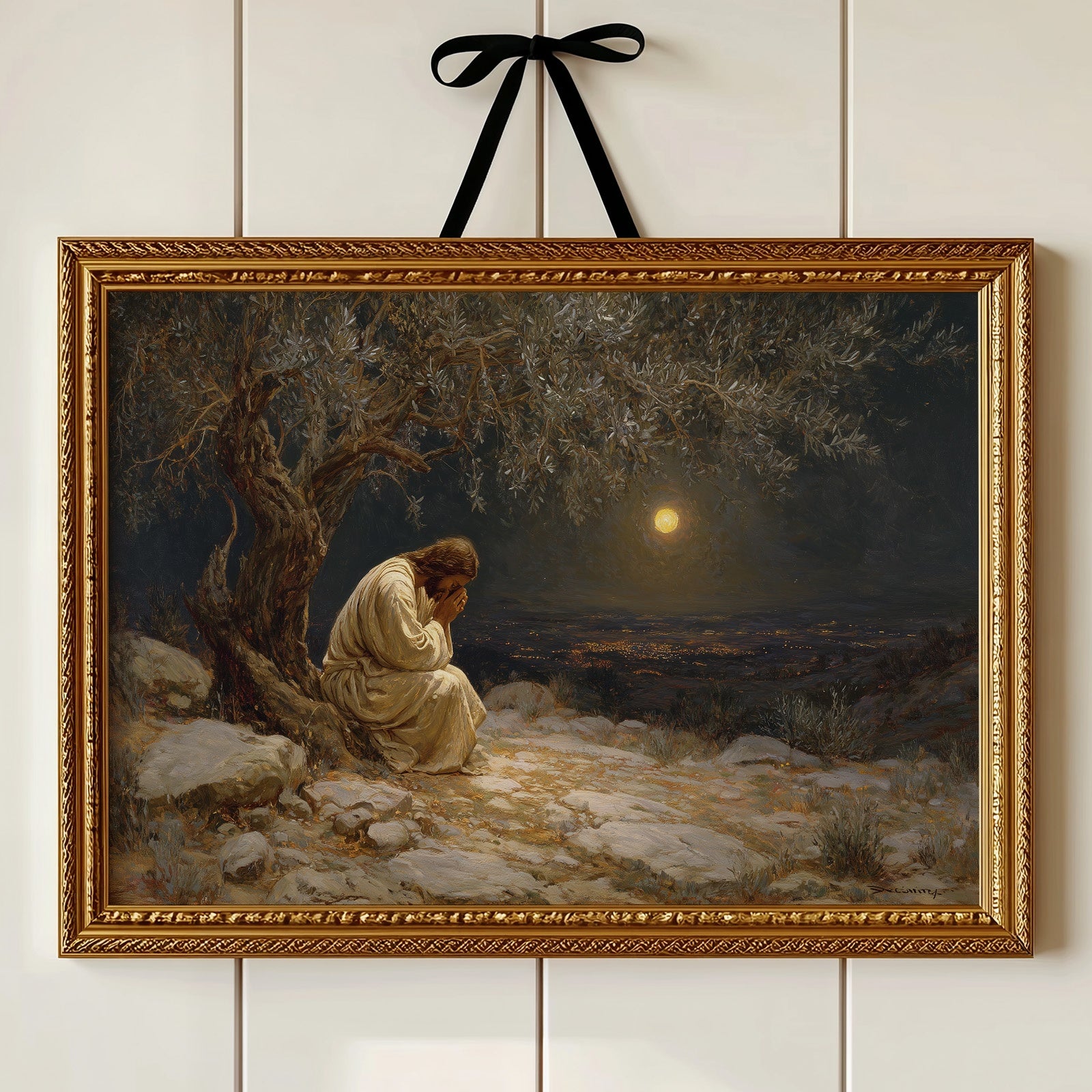 Midnight Prayer Beneath Ancient Olive