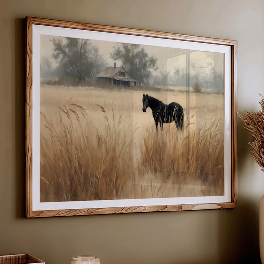 Ebony Horse in Amber Meadows