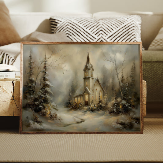 Sanctuary Glows Through Winter Mist