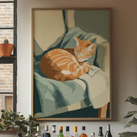 Ginger Kitten Curls In Gentle Arms