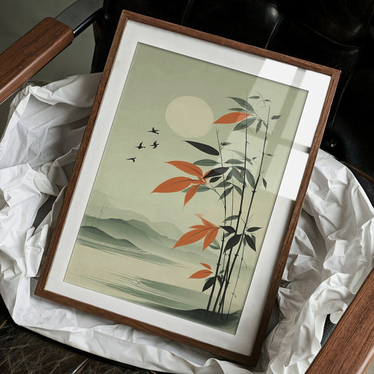 Bamboo Leaves Chase Morning Birds