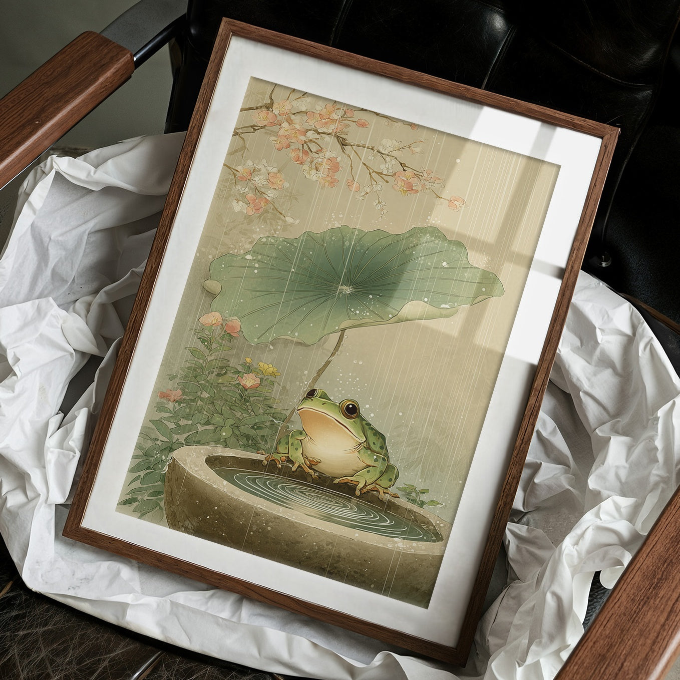 Lotus Rain Brings Frog's Delight