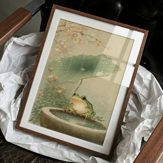 Lotus Rain Brings Frog's Delight