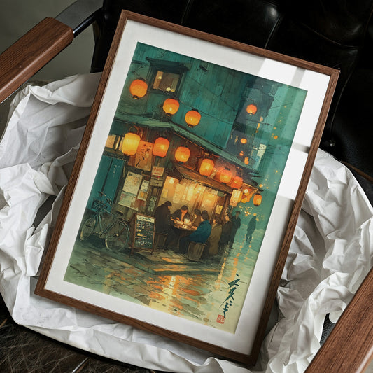 Lanterns Light The Rainy Street