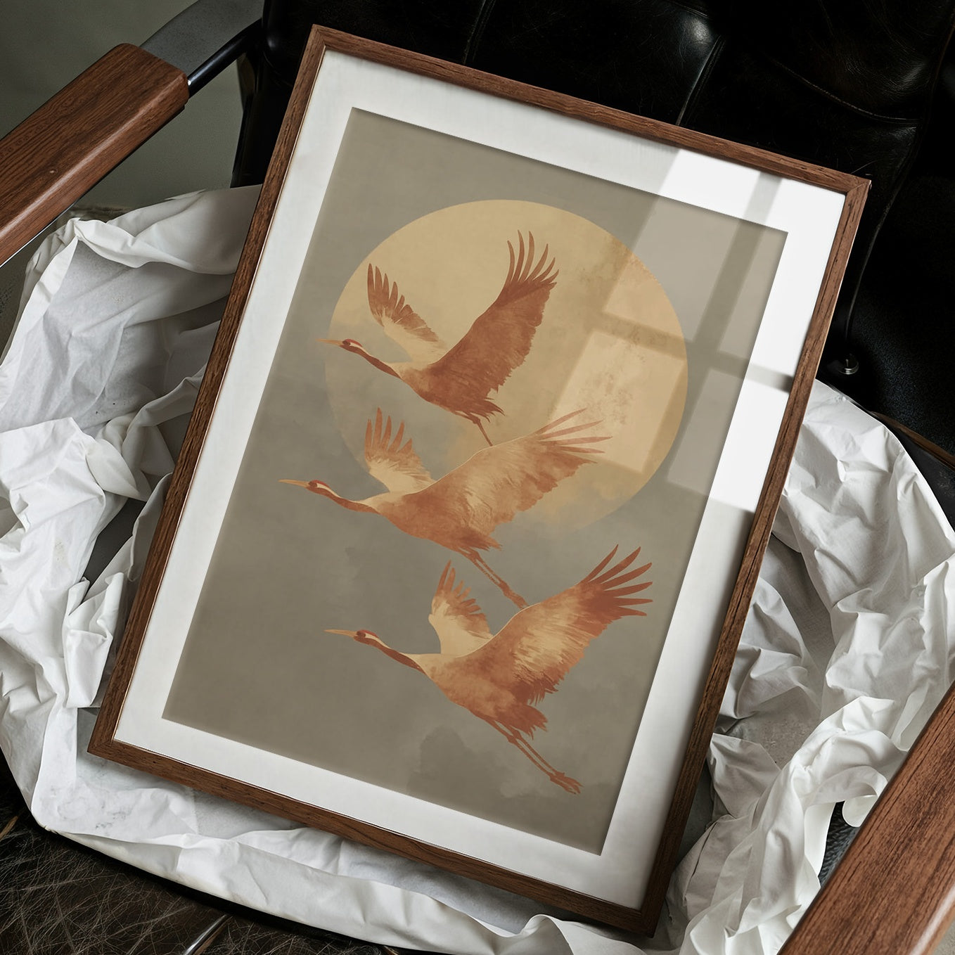 Cranes Dance In Golden Light