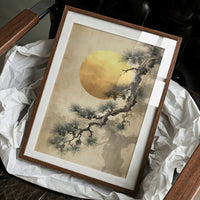 Pine Branches Dance With Golden Moon