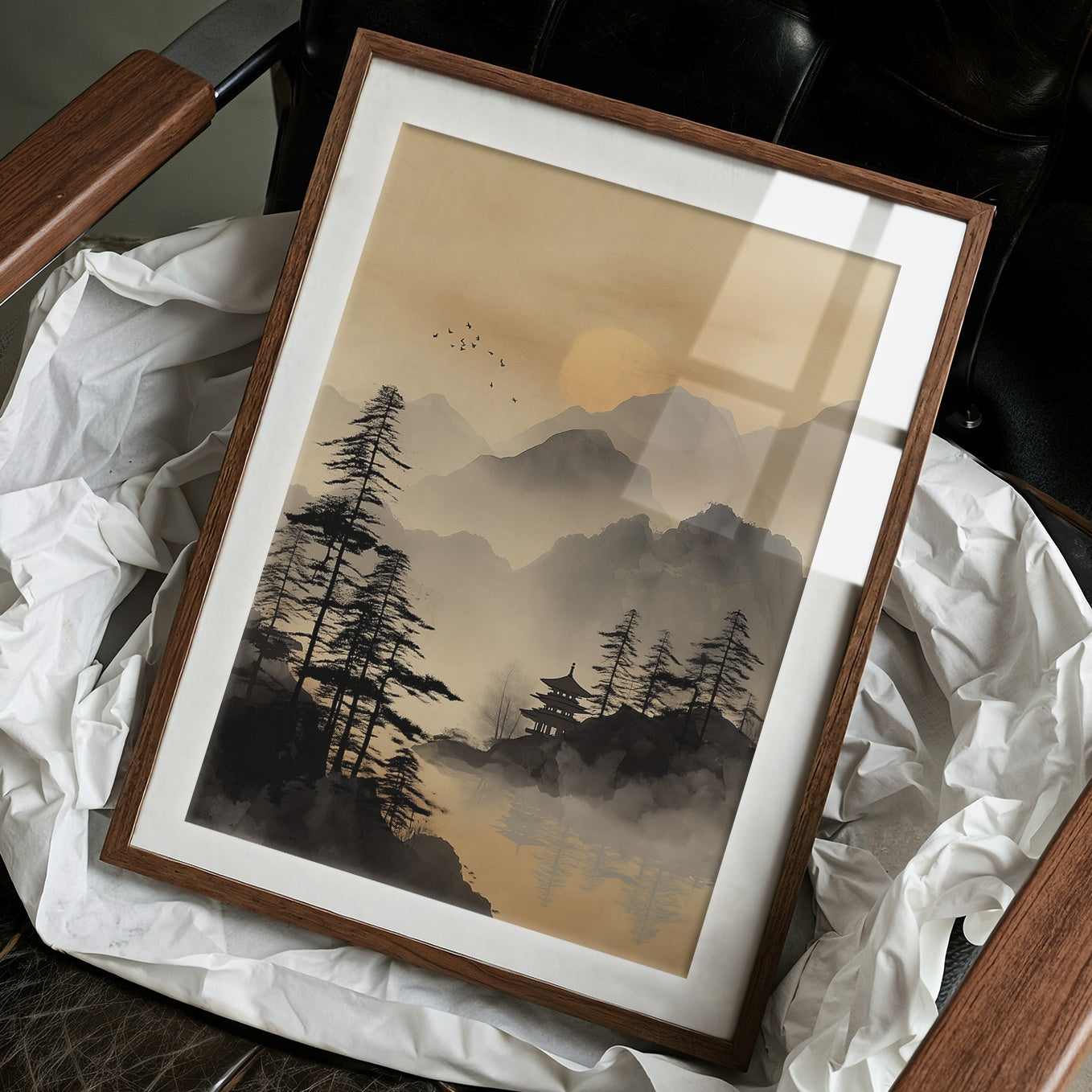 Misty Pagoda Among Mountain Pines