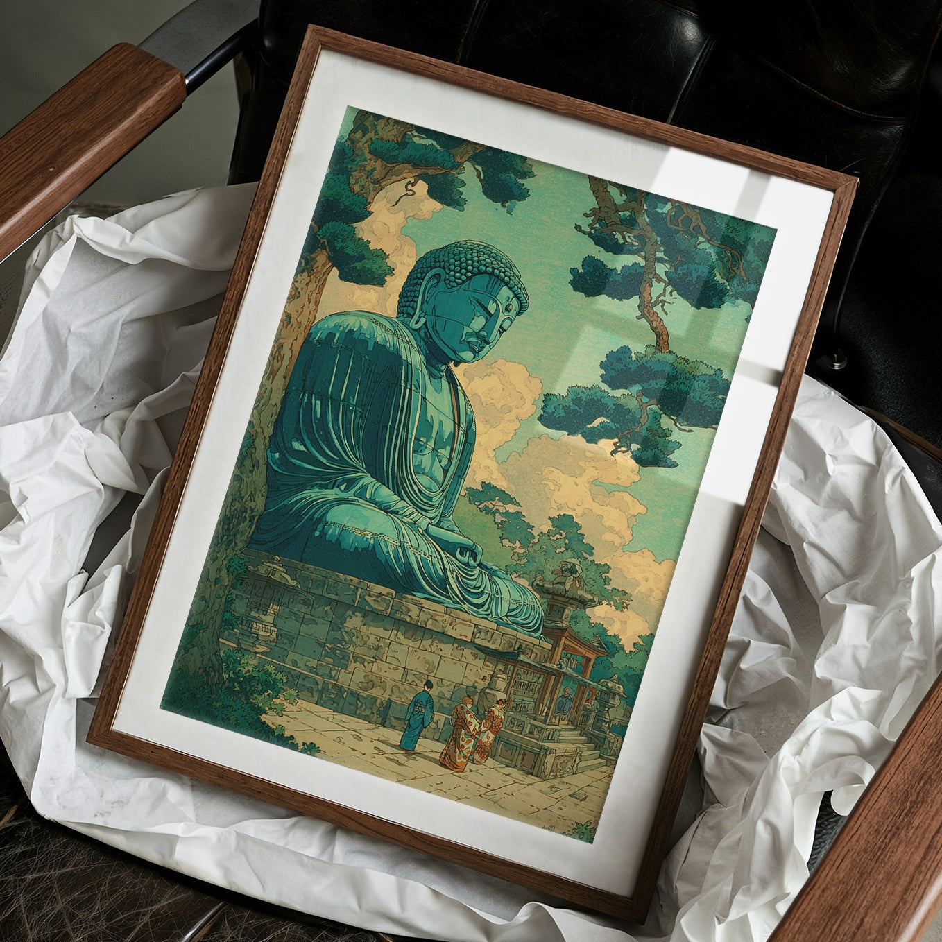 Jade Buddha Beneath Golden Clouds