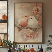 Love Birds Among Cherry Blossoms