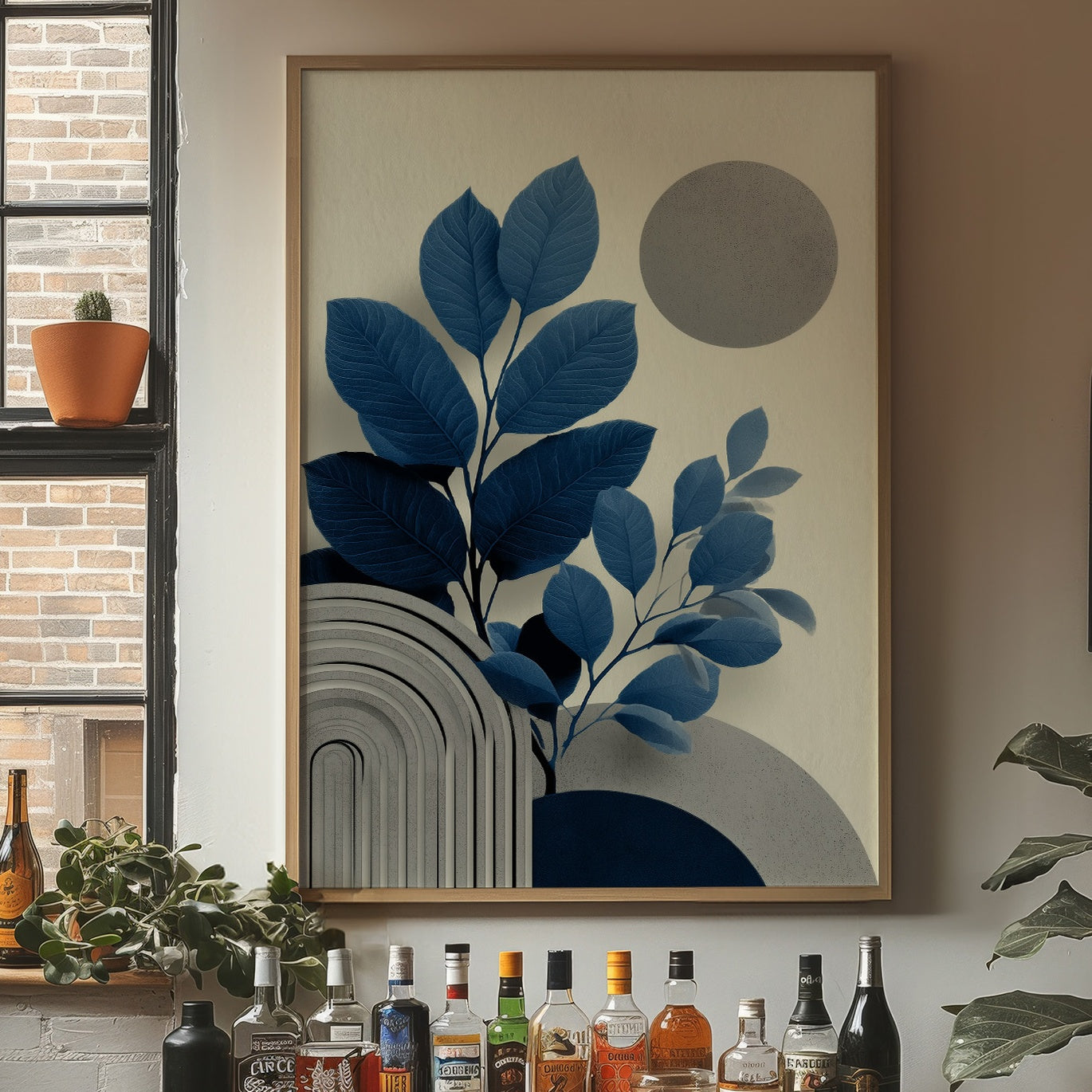 Blue Leaves Dance With Silver Moons