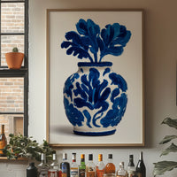 Cobalt Petals Dance In White