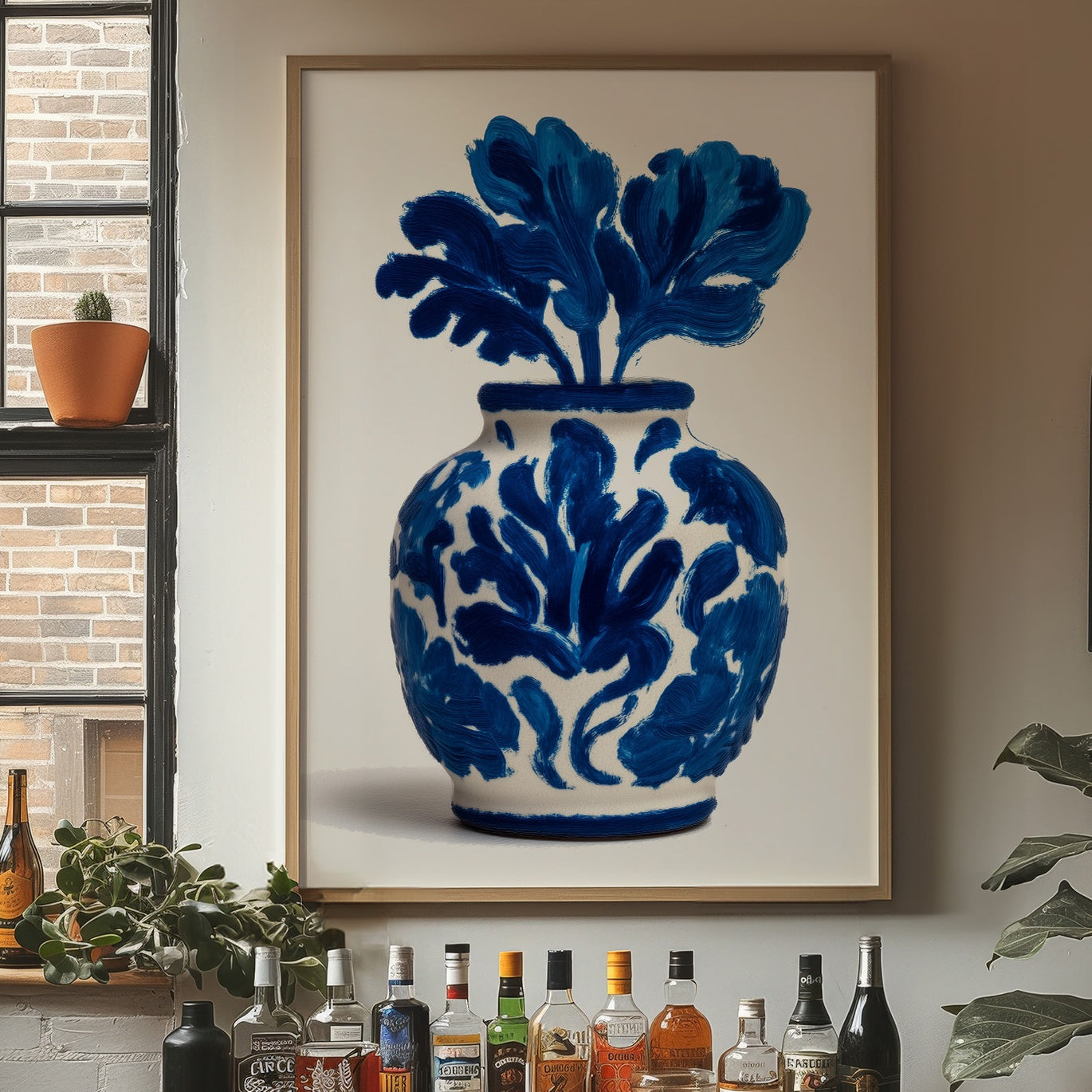 Cobalt Petals Dance In White