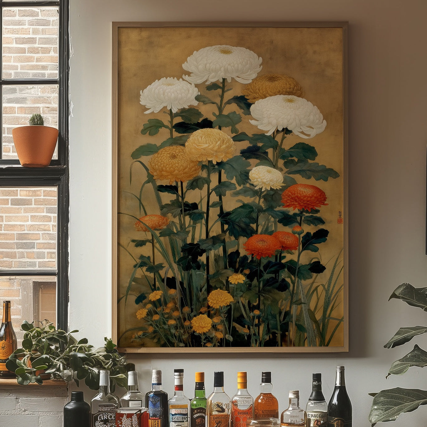 Chrysanthemums Dance In Golden Light