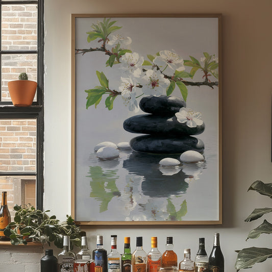 Cherry Blossoms Dance Above Still Waters