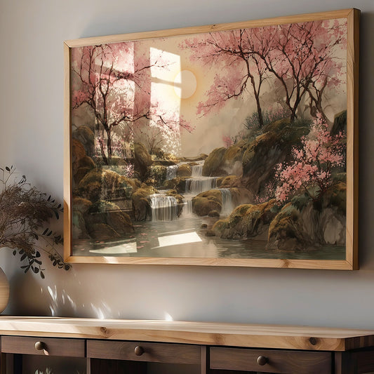 Cherry Blossoms Guard Ancient Waters