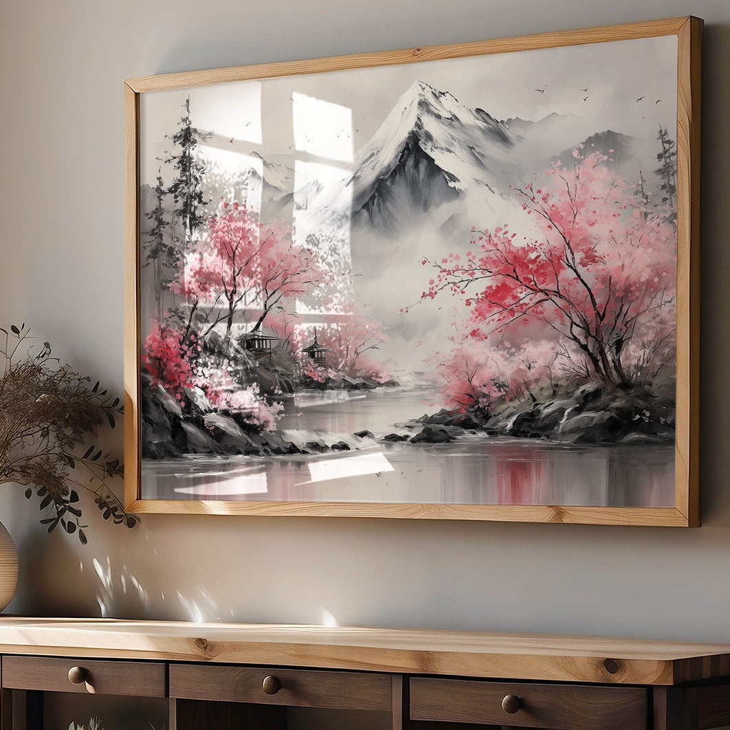 Cherry Blossoms Guard Mountain Temples