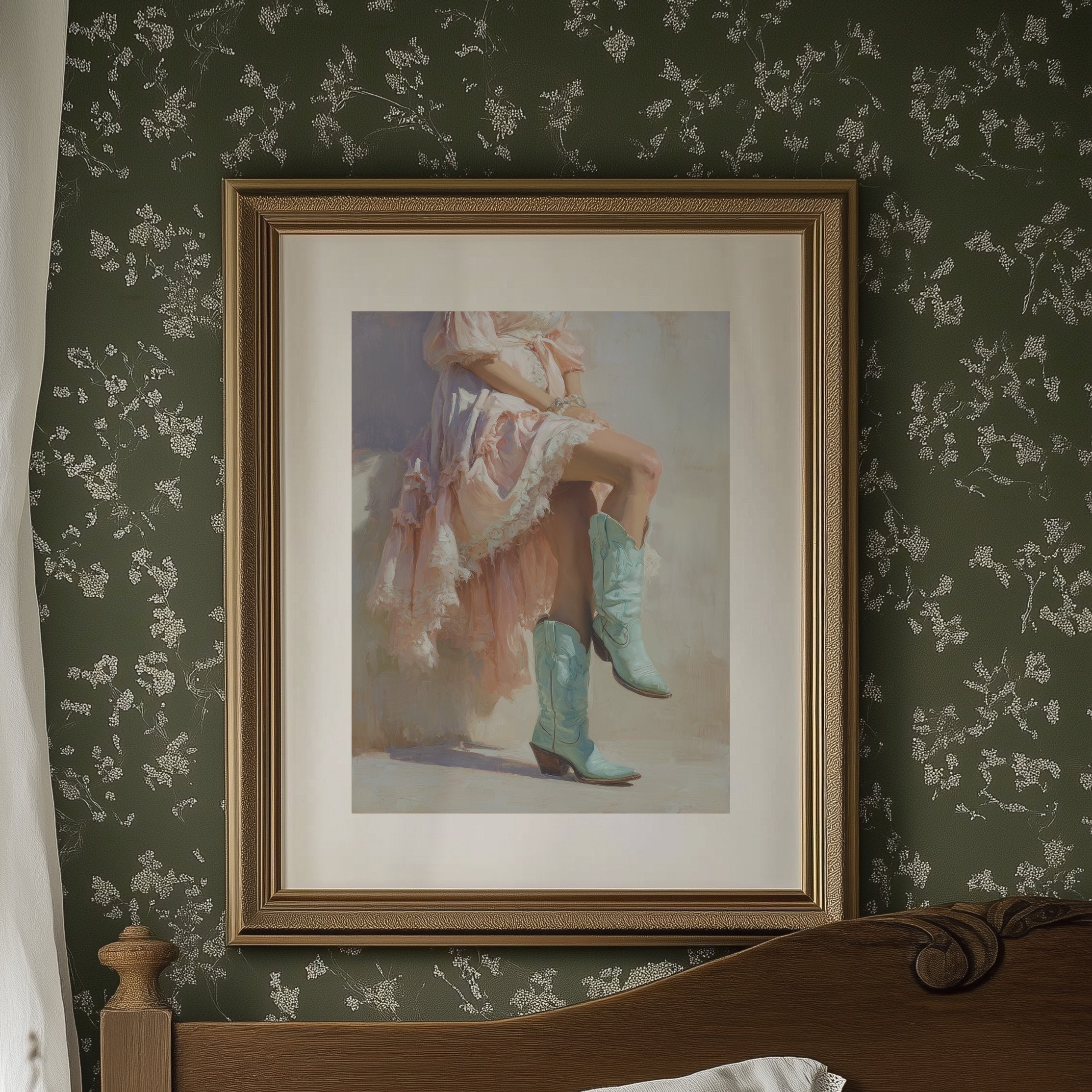 Turquoise Boots Meet Blush Lace