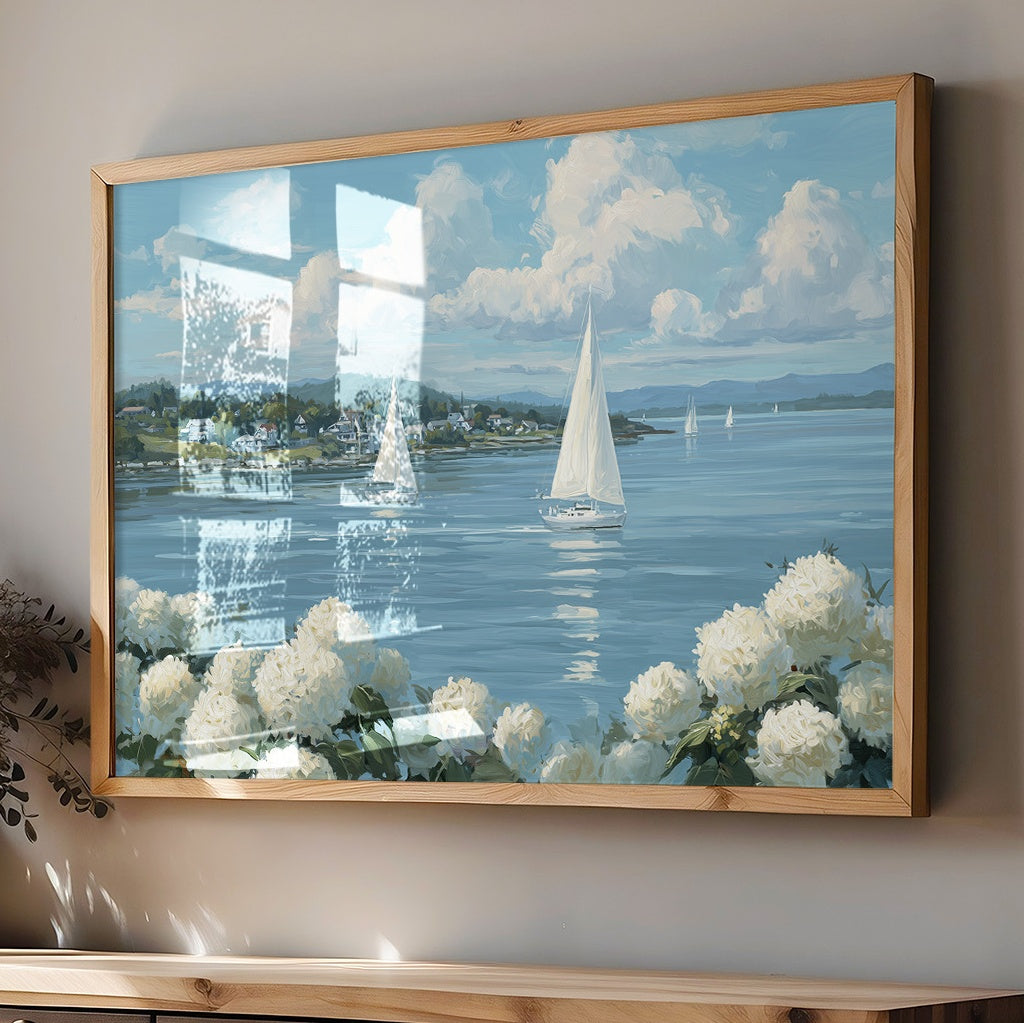 Hydrangeas Bloom By Sailing Waters