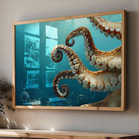 Tentacles Dance In Turquoise Depths
