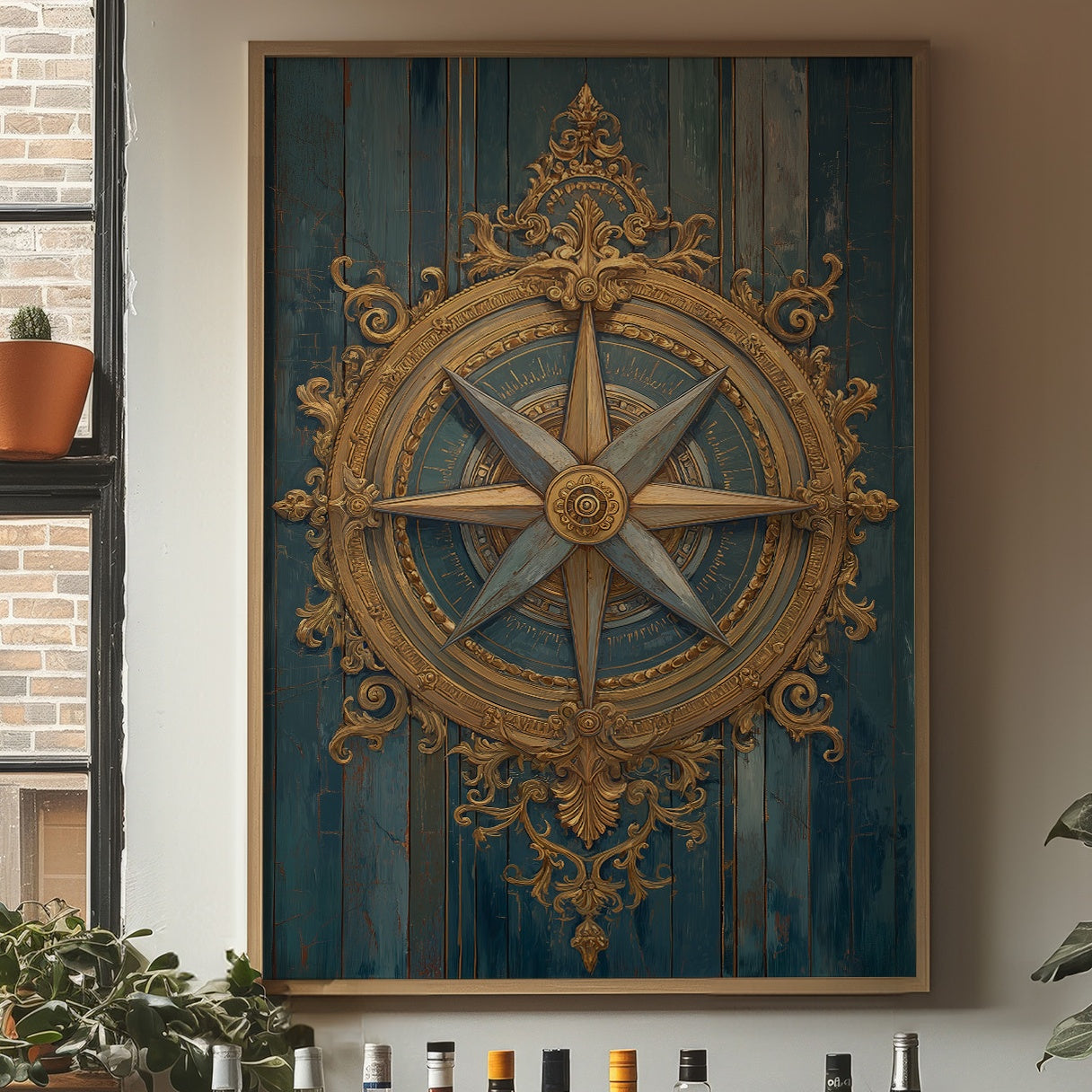 Gilded Compass Charts Distant Shores