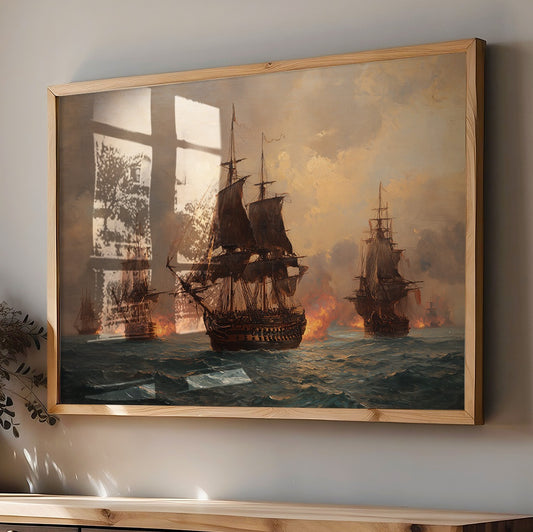 Galleons Dance Through Fiery Seas