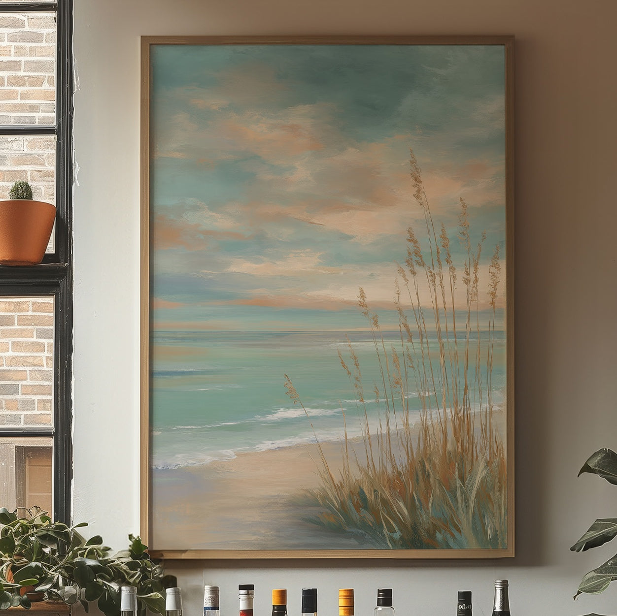 Coastal Grasses Meet Pastel Skies