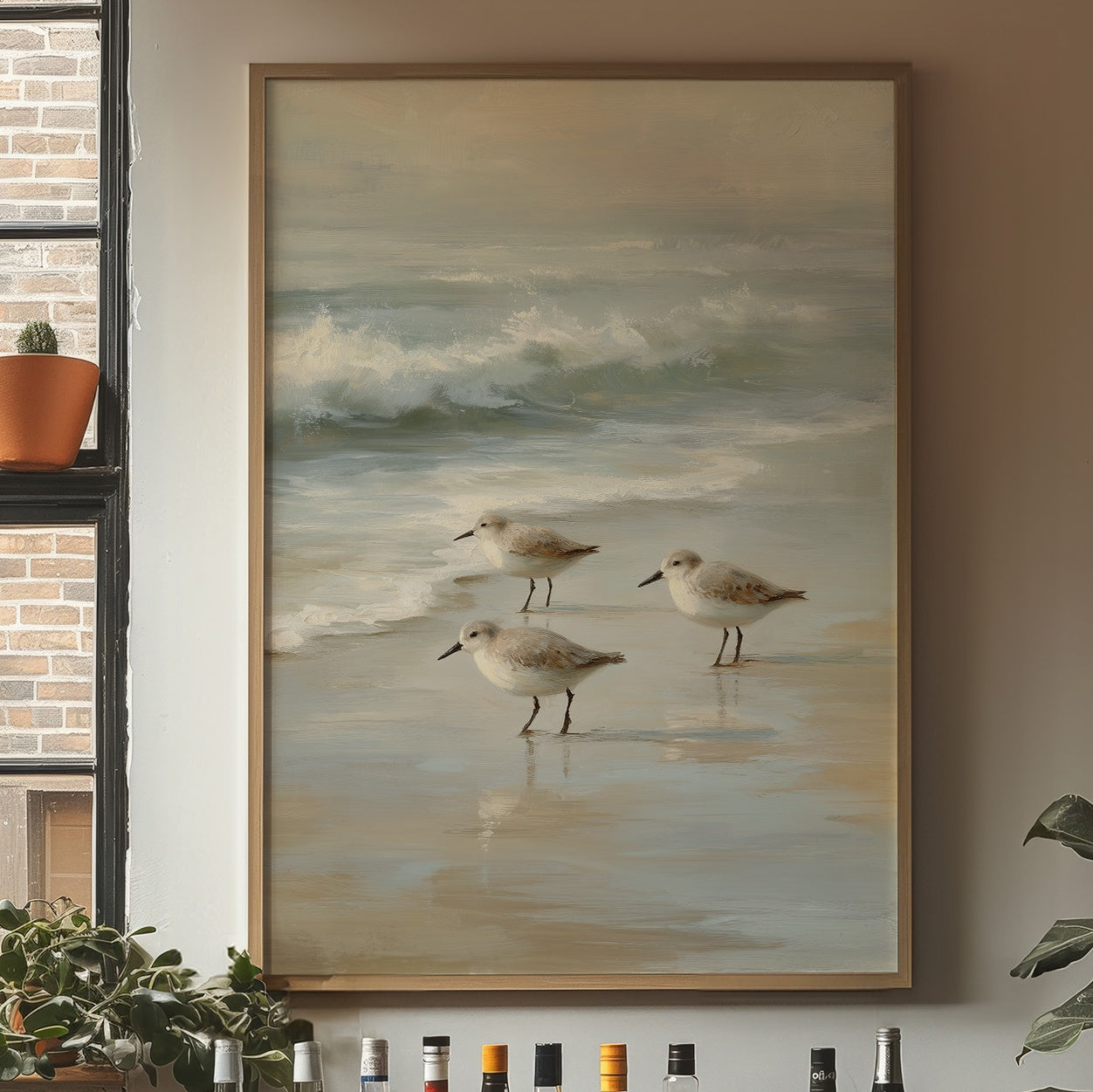 Shoreline Pause In Gentle Tide