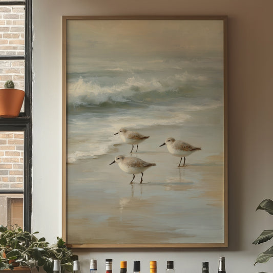 Shoreline Pause In Gentle Tide