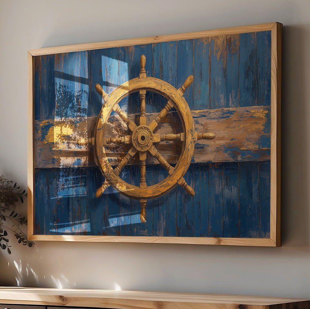 Captain's Helm Against Azure Tides