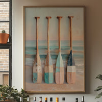 Coastal Oars Rest Between Tides