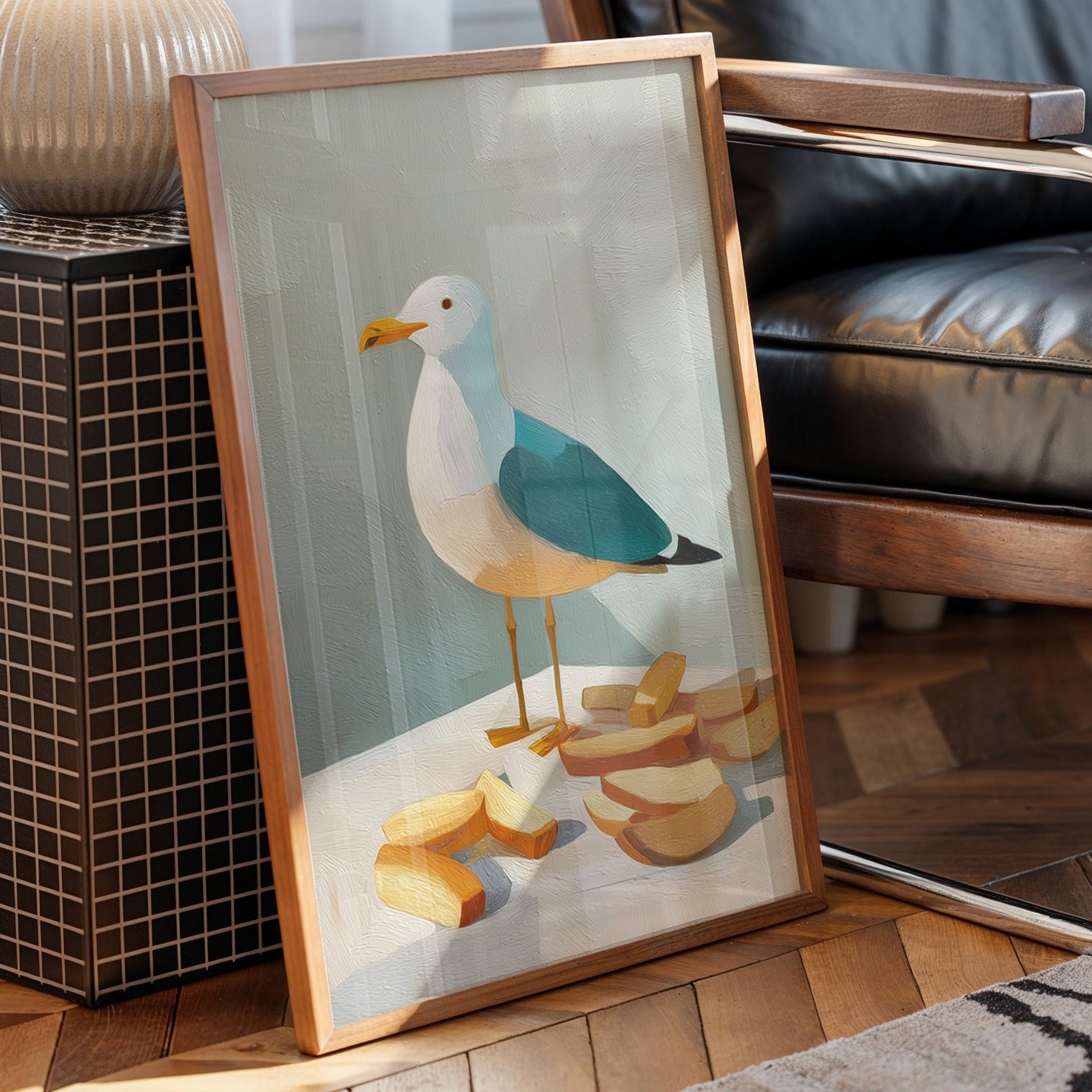 Shoreline Snack Among Bread Crumbs