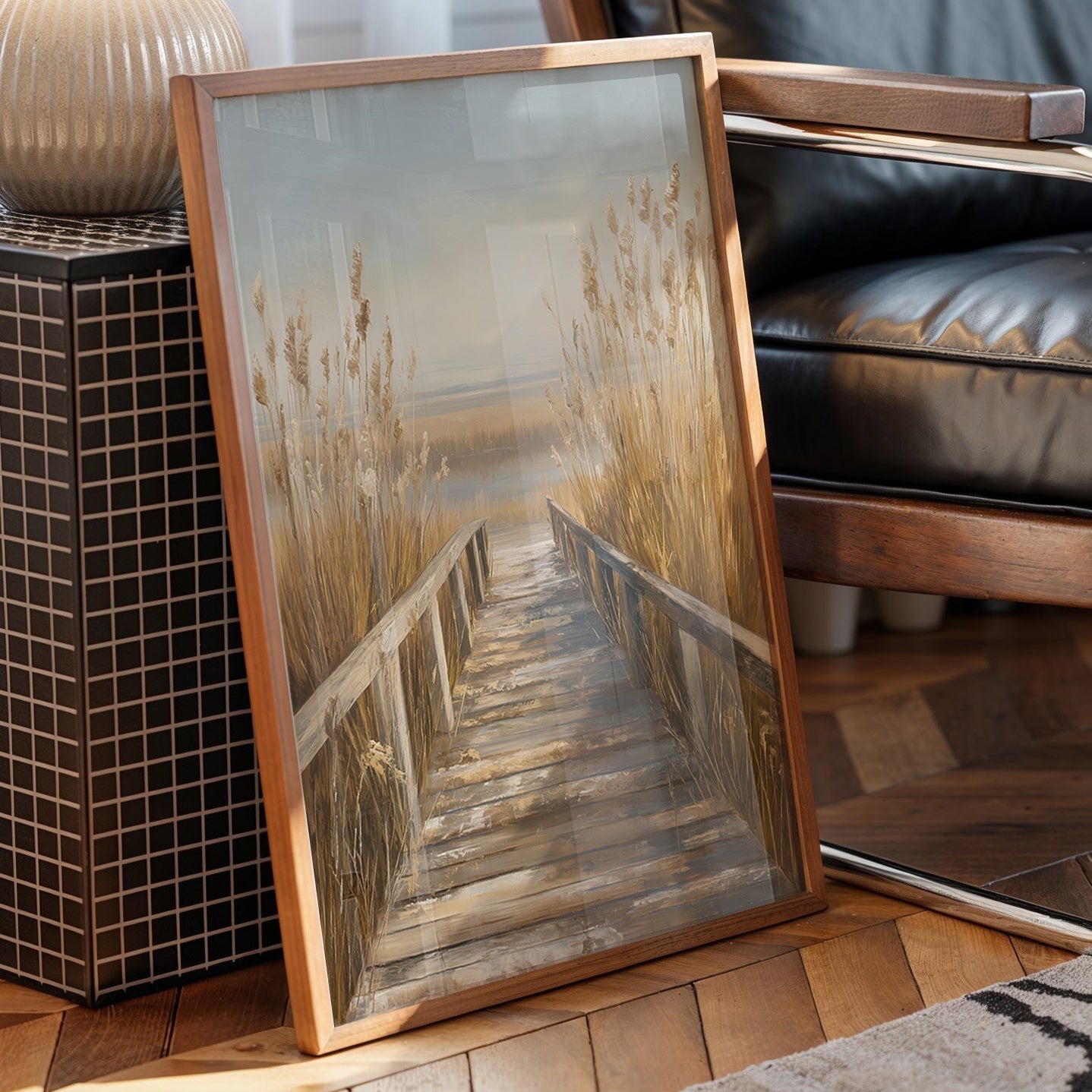 Shoreline Whispers Through Golden Reeds