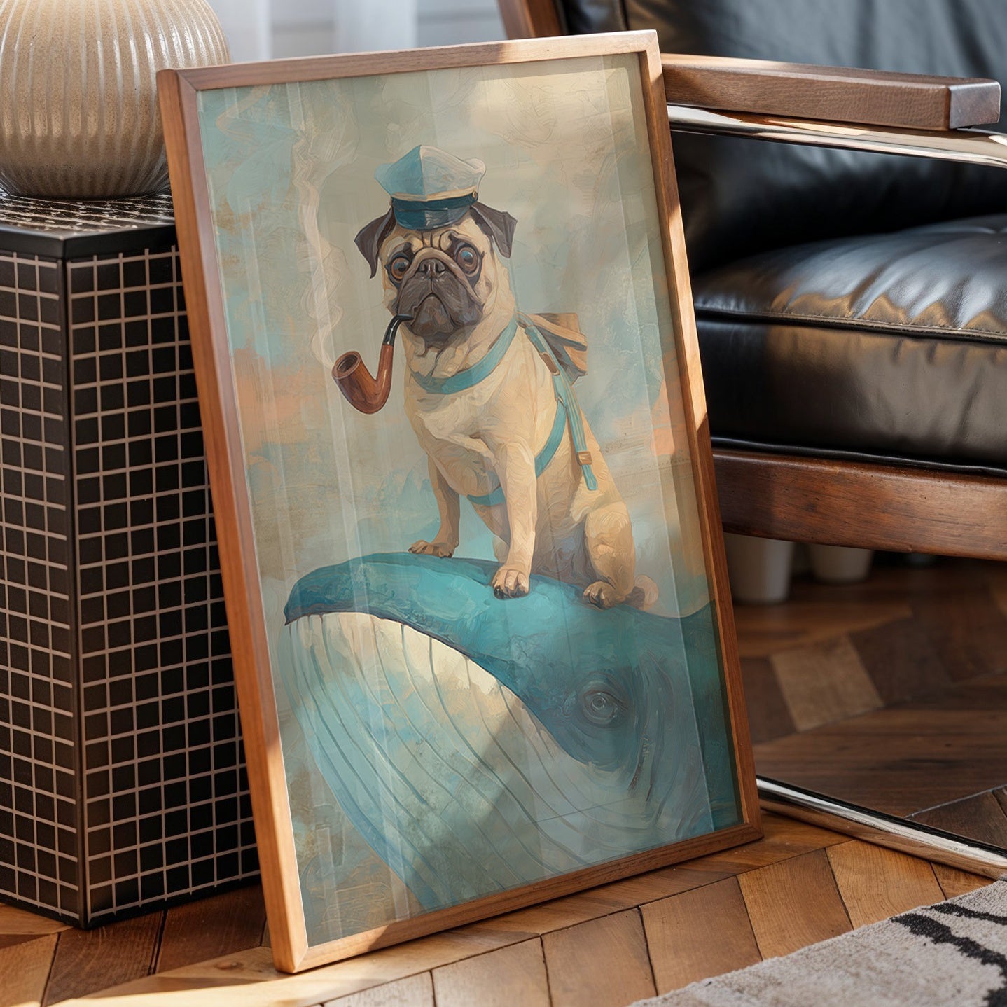 Nautical Pug's Whimsical Voyage