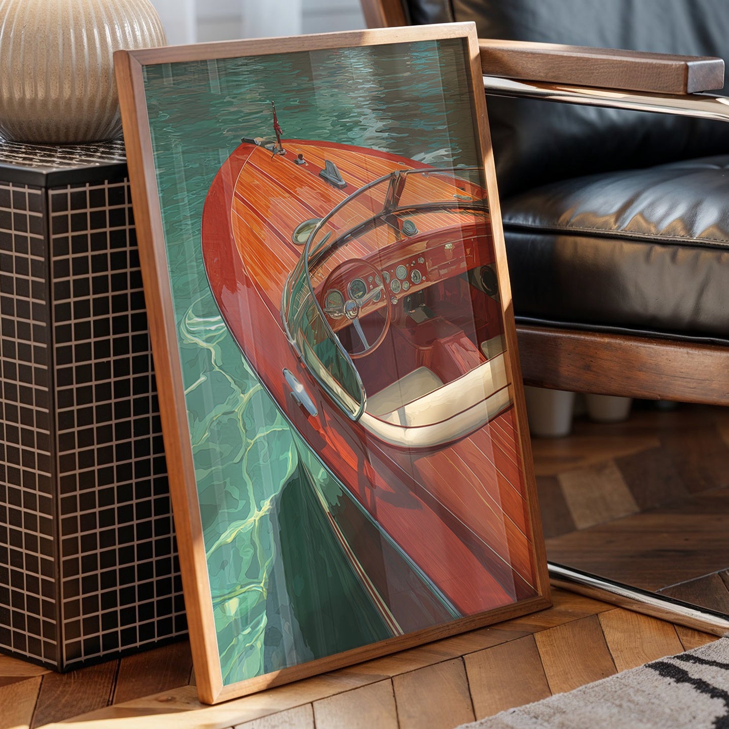 Mahogany Glides Through Emerald Waters