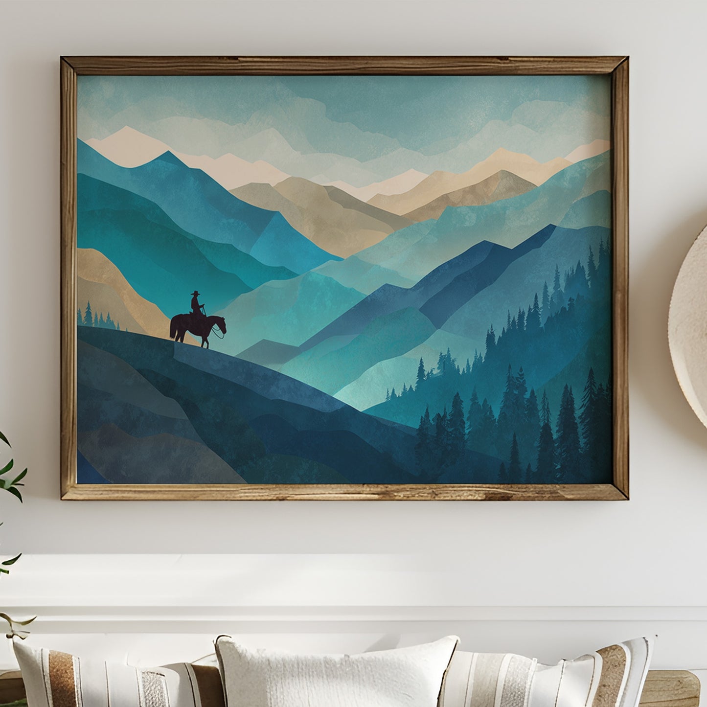 Teal Reverie Across Mountain Waves