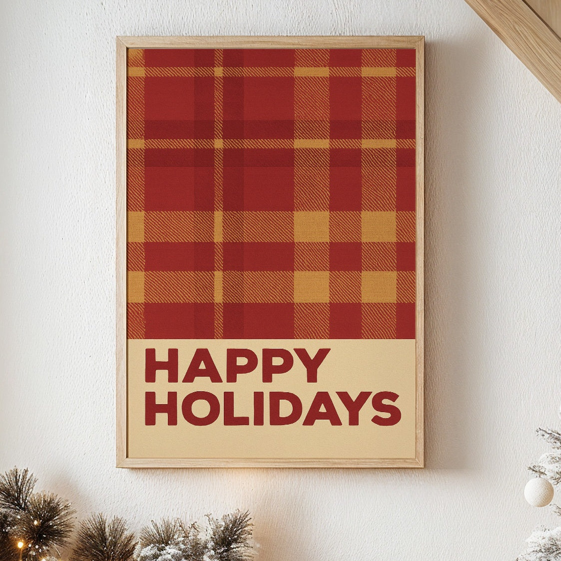 Plaid Comfort Meets Winter Light