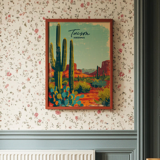 Saguaro Skies Over Painted Trails