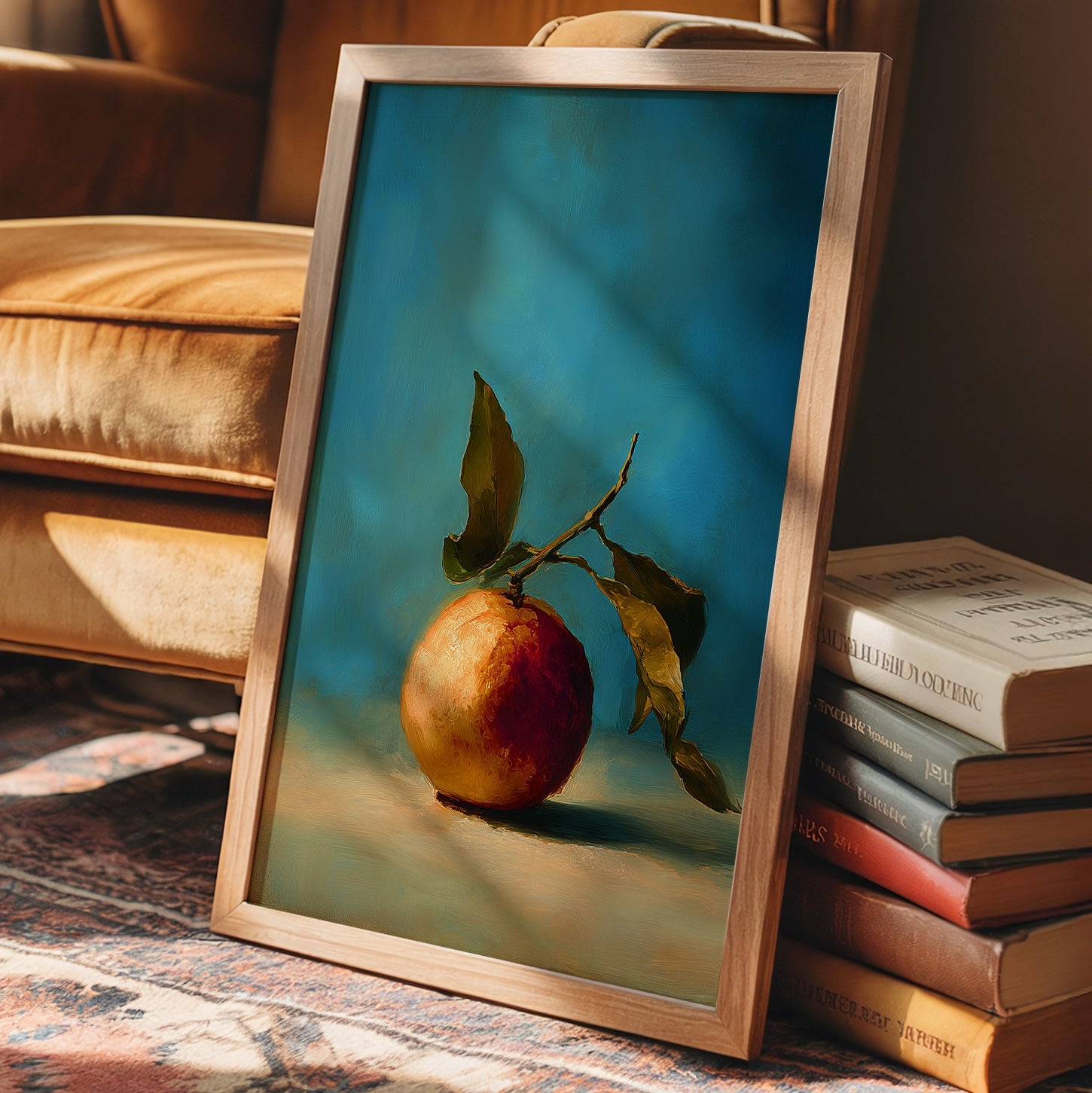Solitary Peach Against Turquoise Sky