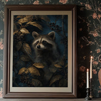 Midnight Visitor Behind Golden Leaves