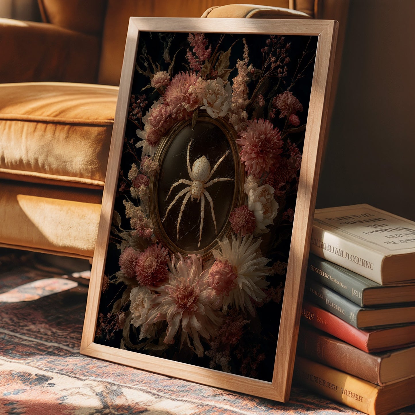 Pale Arachnid Among Blush Blooms