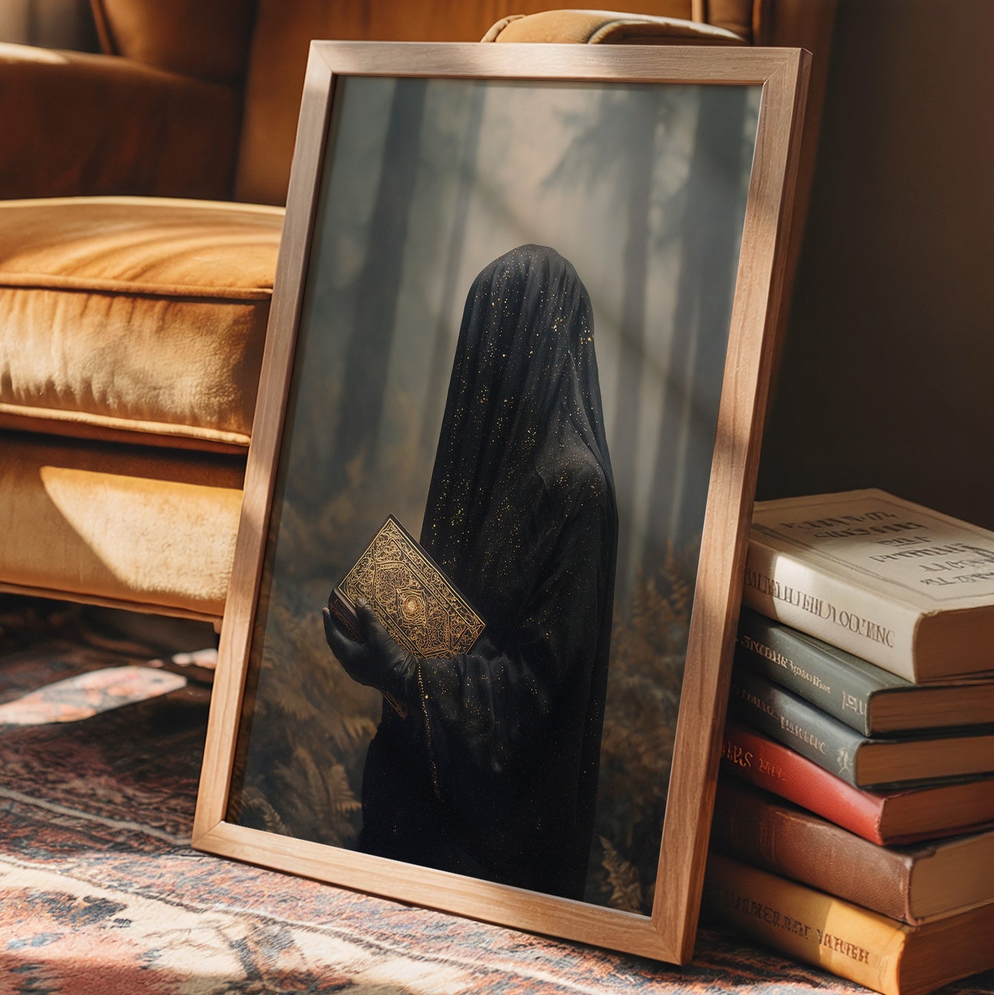 Ancient Tomes Between Forest Mists