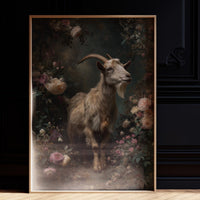 Noble Goat Among Faded Blooms