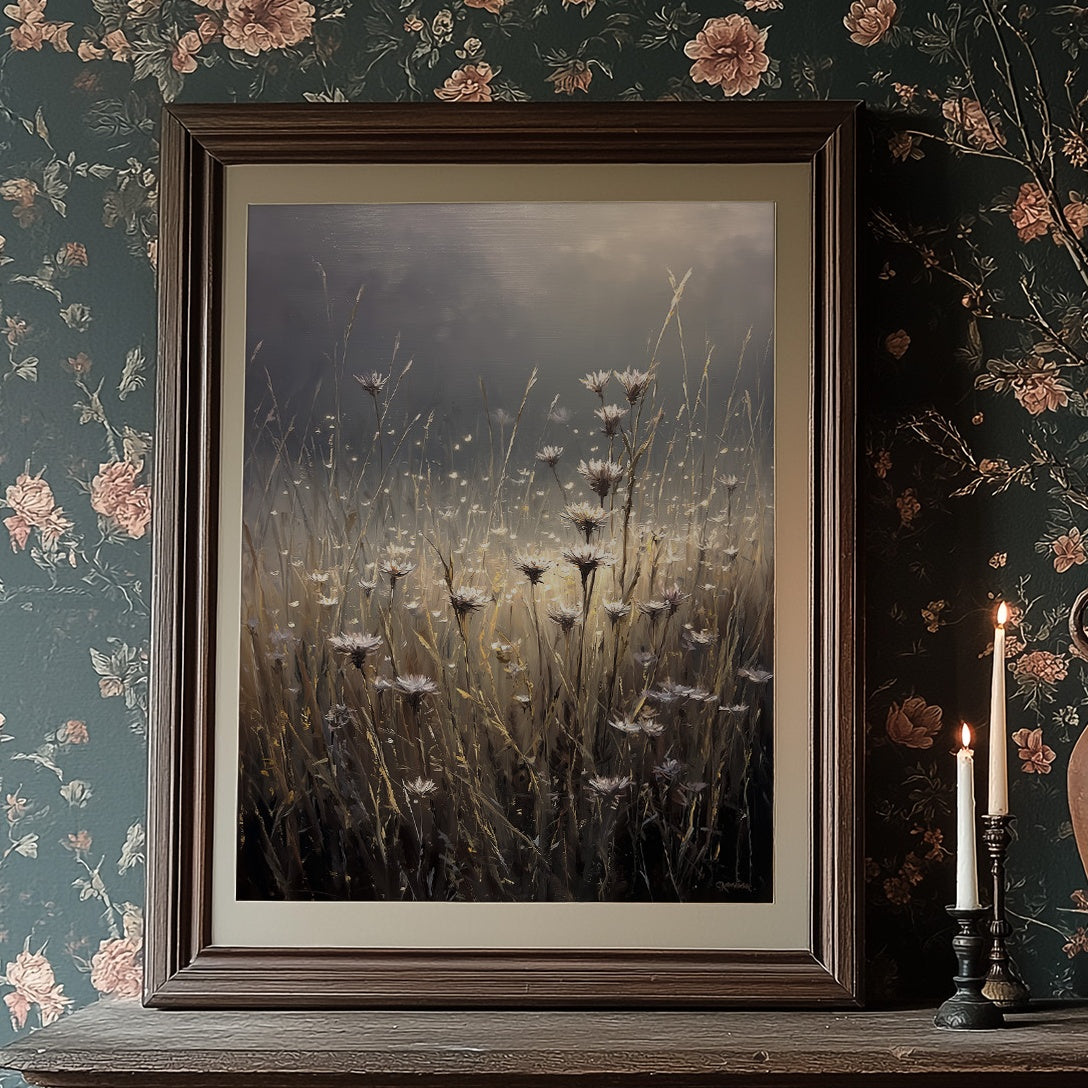 Daisies Bloom Against Twilight Sky