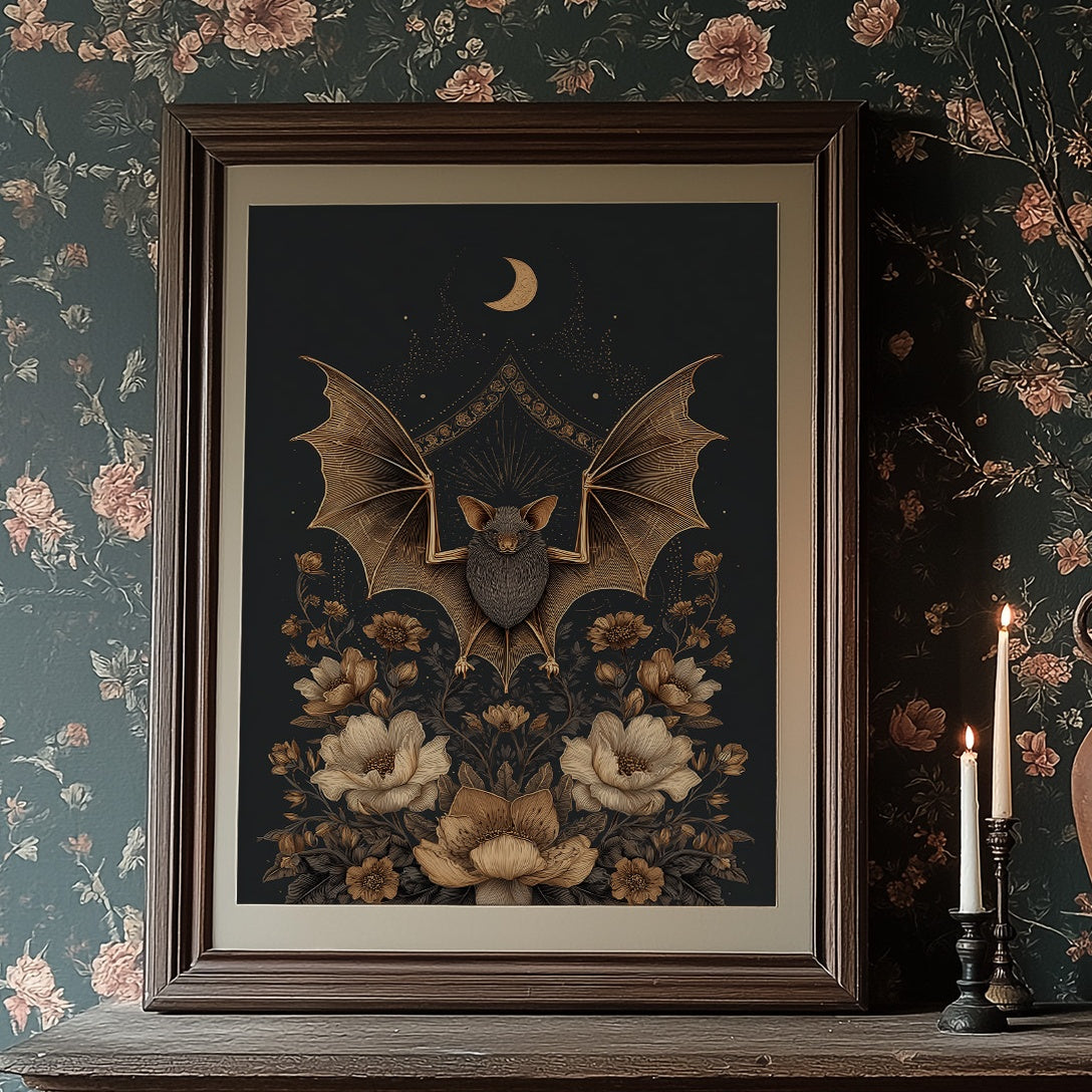 Midnight Blooms Under Copper Wings