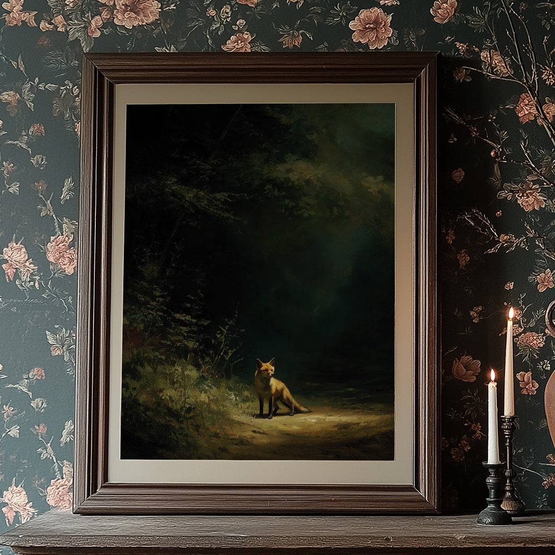 Fox Waits At Forest's Edge